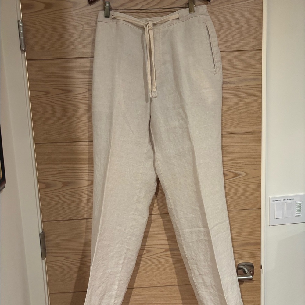 Tasso Elba Men's Light Beige Linen Chinos Size 36
